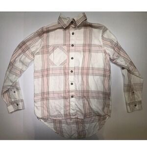 Magellan Outdoors Willow Creek Plaid Flannel Shirt Womens XS Pink White Cotton